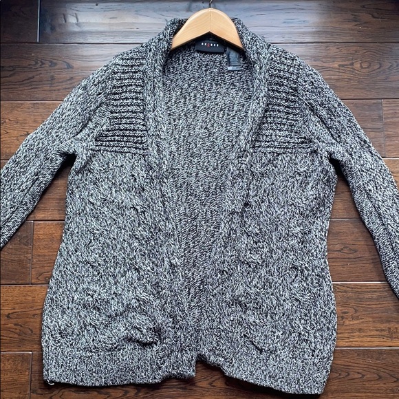Axcess black marled open cardigan - Picture 2 of 7
